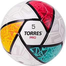 Мяч футб. TORRES Pro, F323985, р.5, 32 панел. EPU-Microf, 4 подкл. слоя, ручная сшивка, бело-мультик