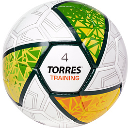 Мяч футб. TORRES Training, F323954,р.4, 32 панели. ПУ, 4 под. слоя, ручная сшивка, бело-зел-сер